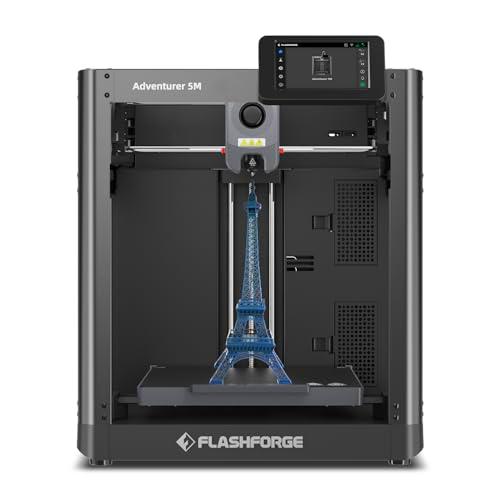 Flashforge Adventurer 5M Impresora 3D, Impresora 3D de Alta Velocidad de 600 mm/s con Nivelación Automática